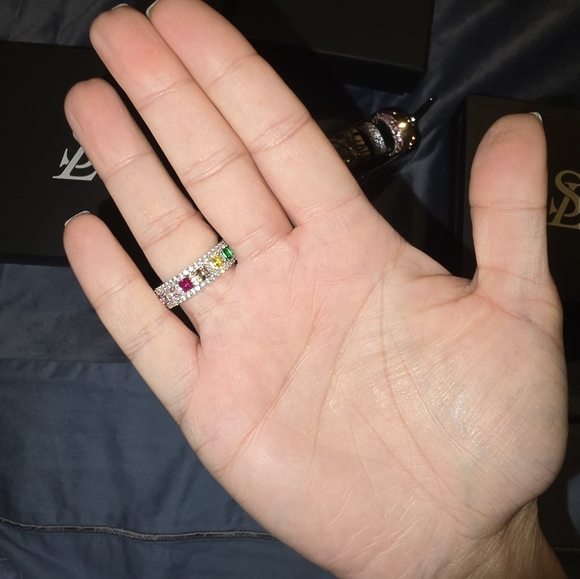 Sale FINE JEWELRY Rainbow Eternity Band Very Shiny & Classic! Retails $750 - Picture 6 of 10